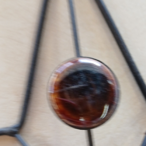 Black Metal Star Wall Decor with Brown Accents - Picture 5 of 7